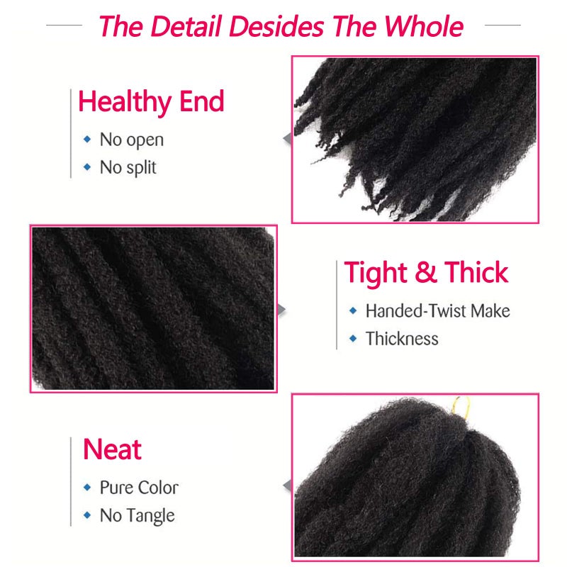 ROKTRESS Marley Twist Braiding Hair - 24 Inch, 6 Packs, Afro, Faux Locs, Spring Twist, Butterfly Locs, Synthetic - Image 4